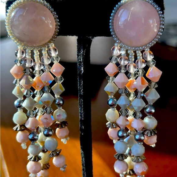 VINTAGE DESIGNER CHIPITA ROSE QUARTZ VINTAGE SILVER METAL, LOADED BEADS- REDUCED - Picture 8 of 16